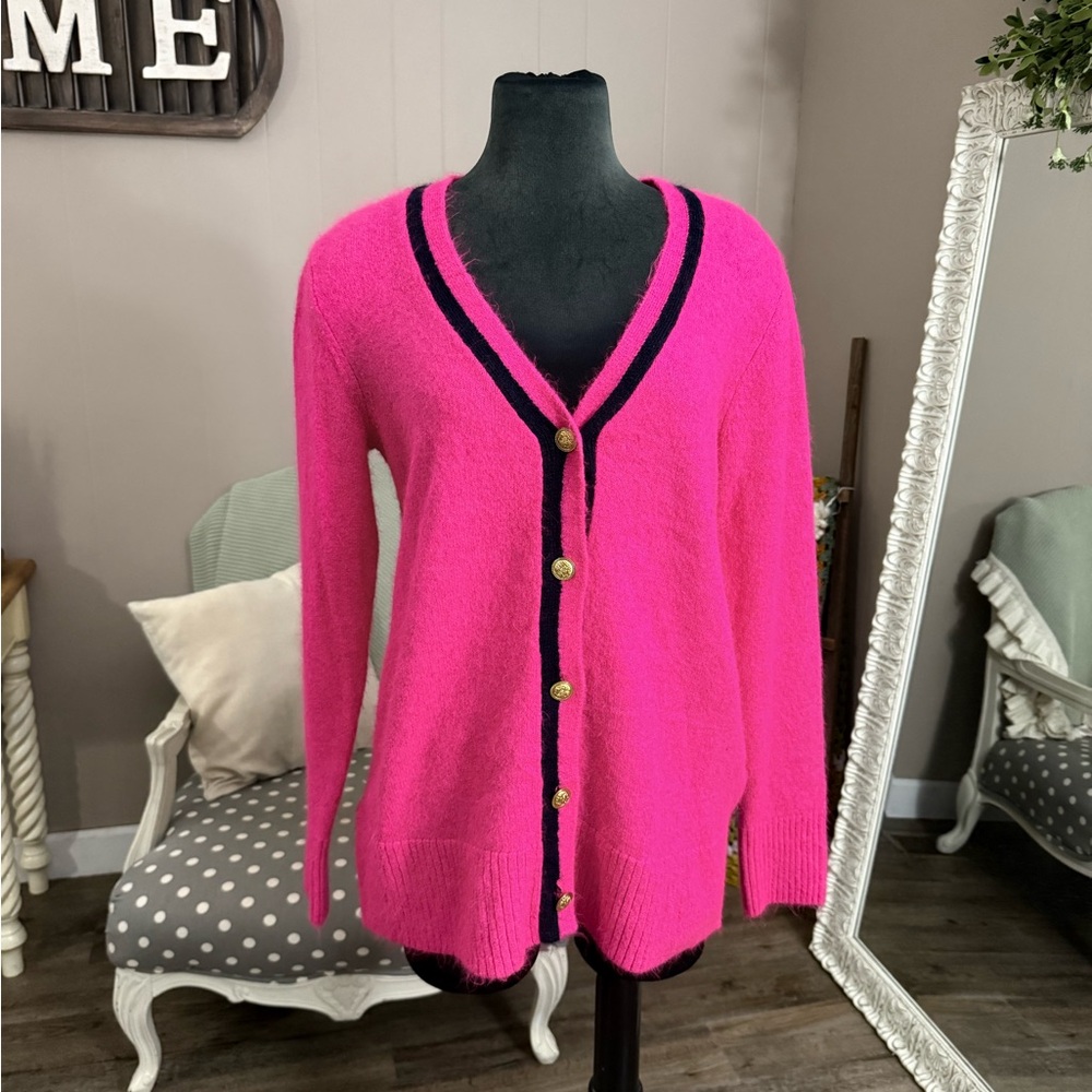 Crown & Ivy • Bright Fuchsia Pink Cardigan